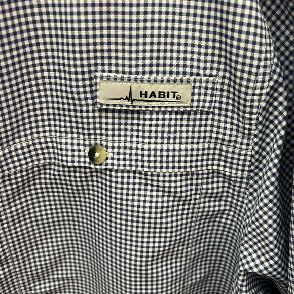 Habit Men’s 2XL Patriot Blue Seafarer Check Fishing Shirt UPF 40+ Vented Outdoor - Picture 6 of 8